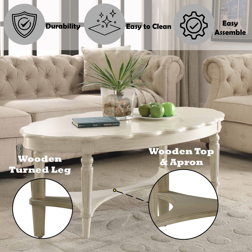 Fordon - Coffee Table - French Antique White