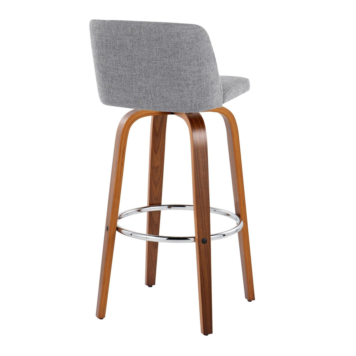 Toriano - 30" Fixed-Height Barstool (Set of 2) - Walnut & Chrome Base