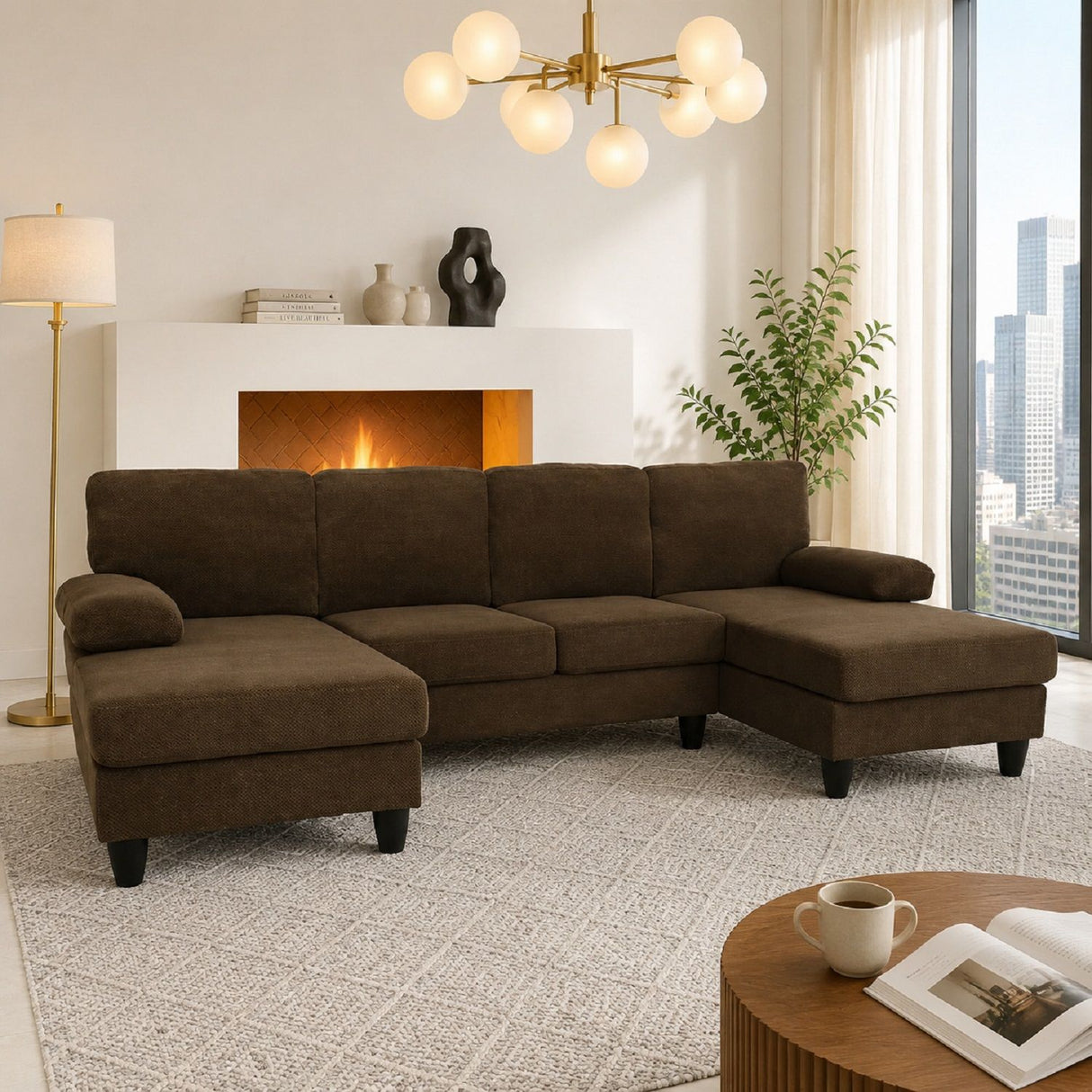U-Shaped Sofa With Dual Chaise