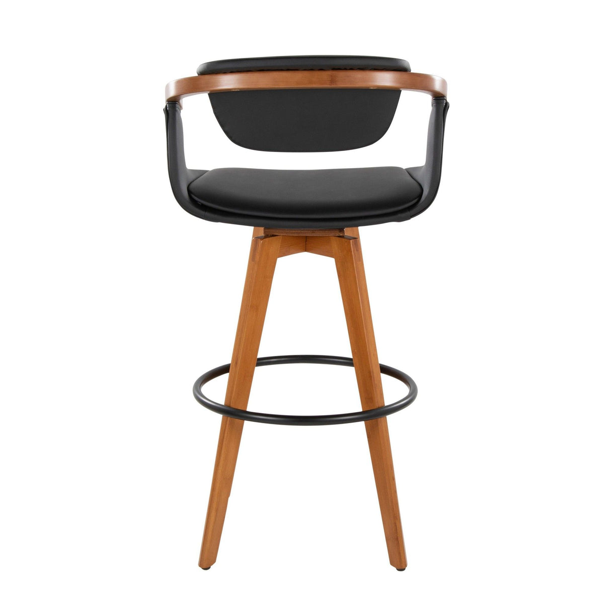Oracle - 29" Fixed-Height Barstool With Swivel - Walnut Bamboo