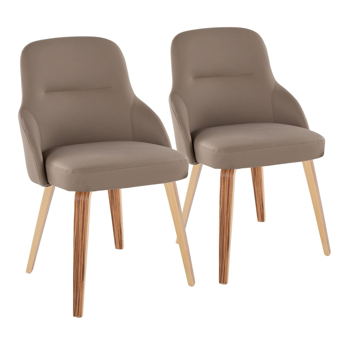 York - Upholstered Chair (Set of 2) - Zebra Wood Legs