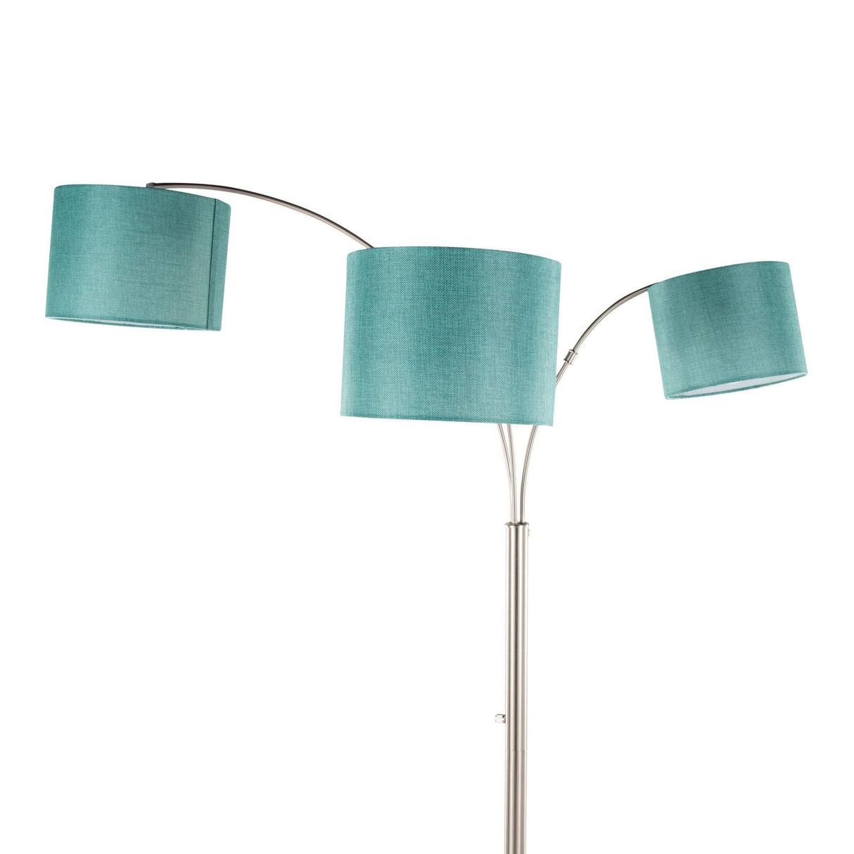 Willow Trio - 84" Metal Floor Lamp - Brushed Nickel And Turquoise Linen from Grandview Gallery