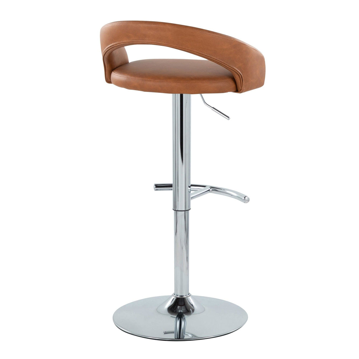 Grotto - Upholstered Adjustable Barstool - Chrome Metal Base