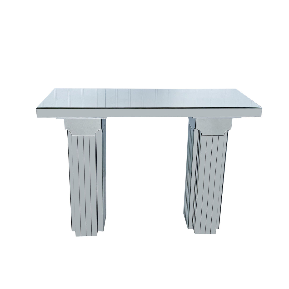 Console Table, Rectangular Entryway Desk For Living Room - Silver