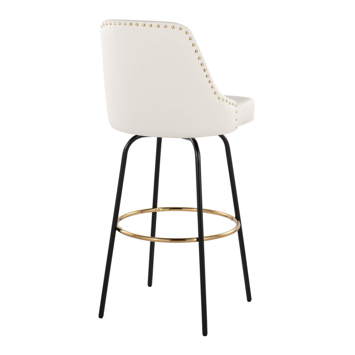 Marcel - Studded-Contemporary Fixed-Height Swivel Barstool (Set of 2)