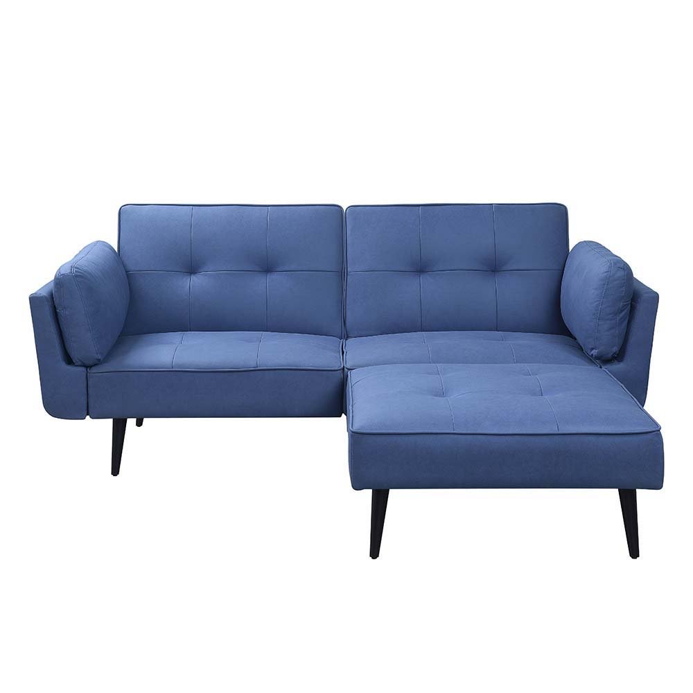 Nafisa - Adjustable Sofa & Ottoman - Blue Fabric