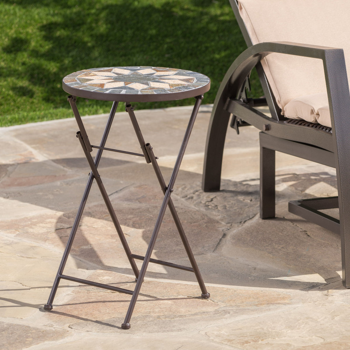 Silvester - End Table - Beige / Black