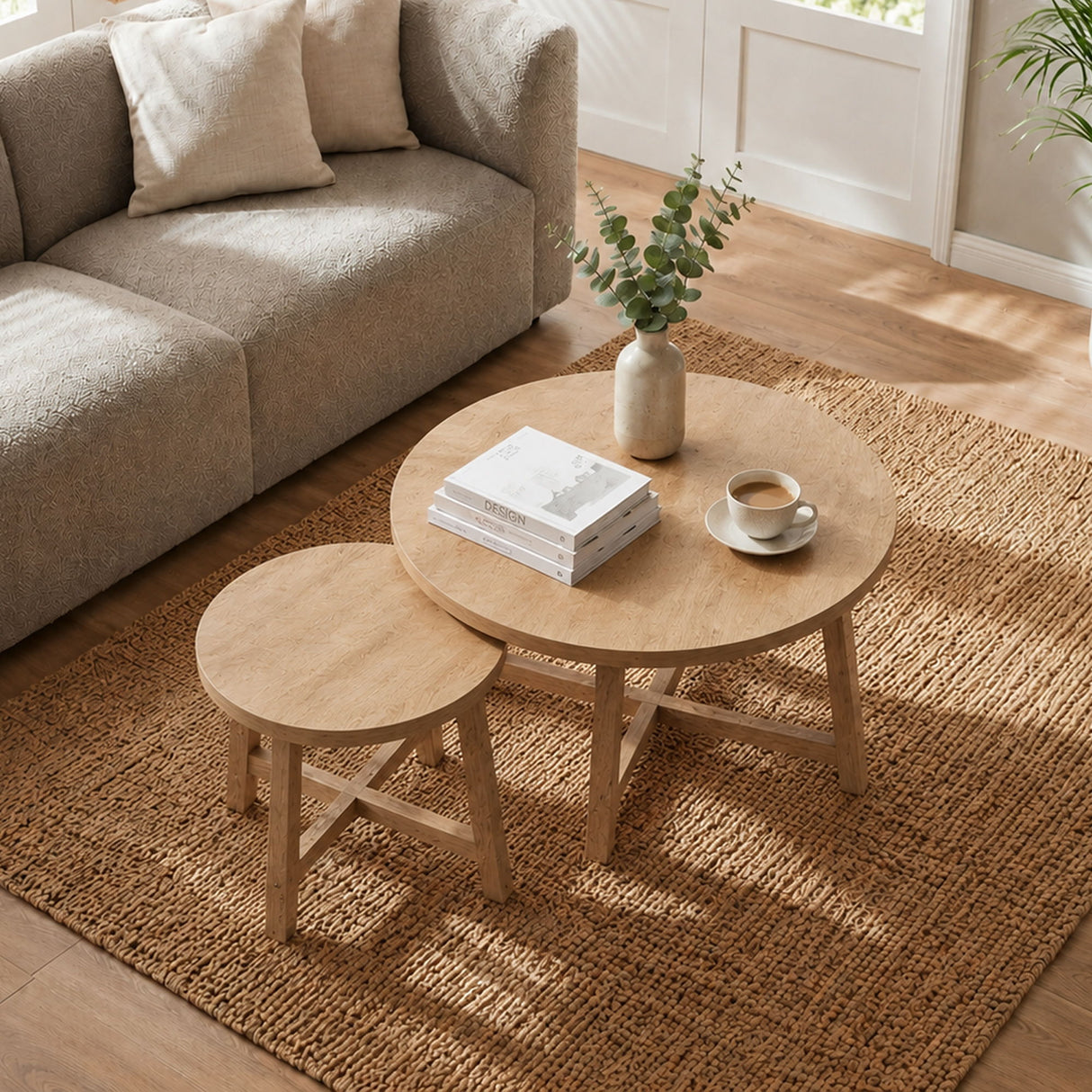 Round Nesting Stackable Tables For Living Room