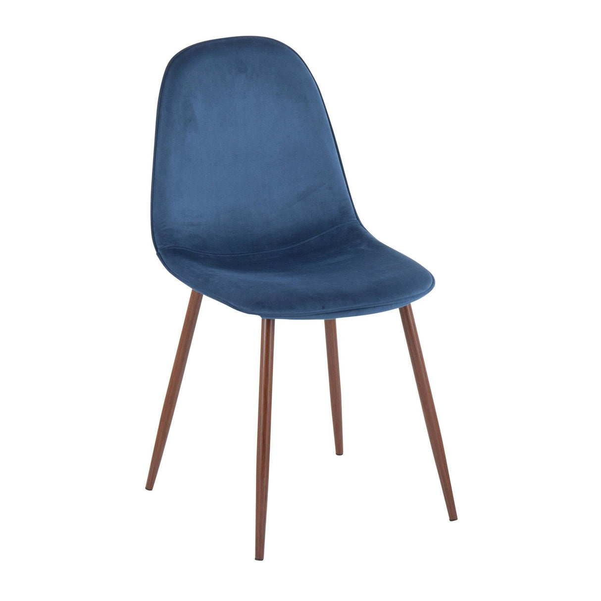 Pebble - Contemporary Chair (Set of 2) - Walnut Frame, Velvet