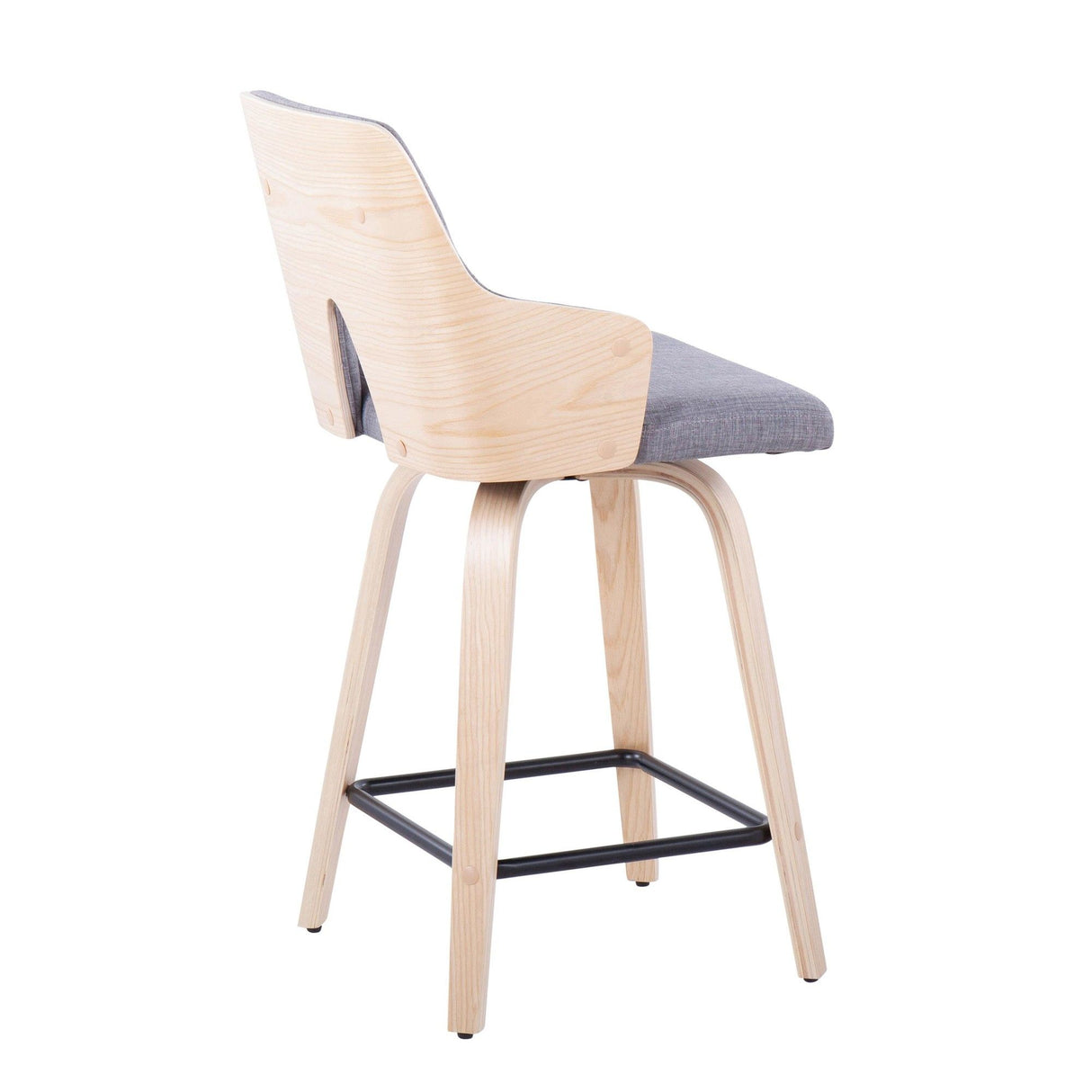 Santi - 24" Fixed-Height Counter Stool With Swivel - Natural Wood (Set of 2)