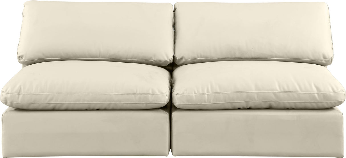 Comfy - Faux Leather Modular Armless Sofa 2 Seats