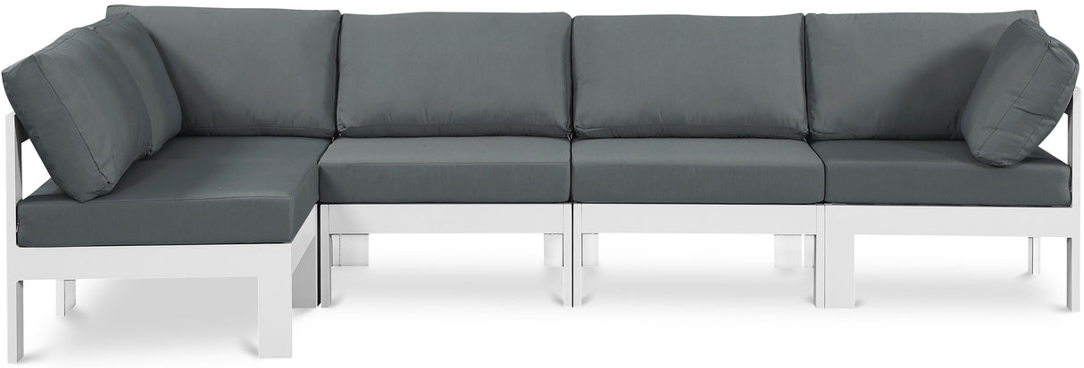 Nizuc - Outdoor Patio 4 Piece Modular Sectional With White Frame