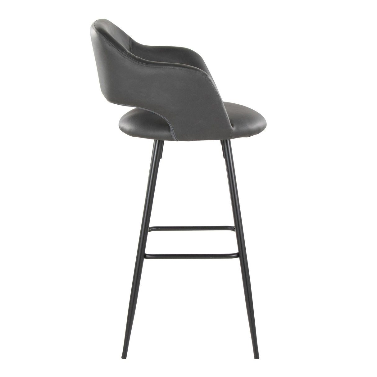 Margarite - 30" Fixed-Height Barstool - Black Metal (Set of 2)