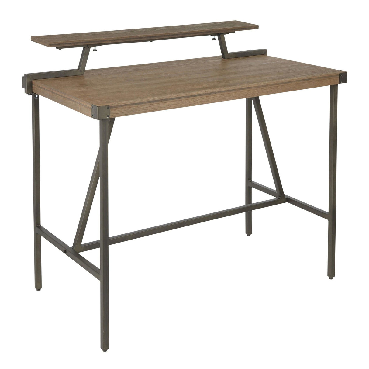 Gia - Industrial Counter Table - Wood-Pressed Grain Bamboo Top