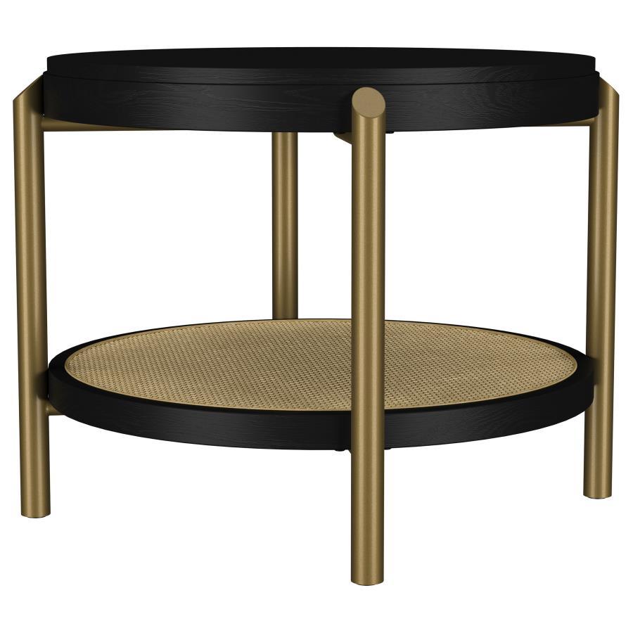 Arini - Round End Side Table With Storage Shelf