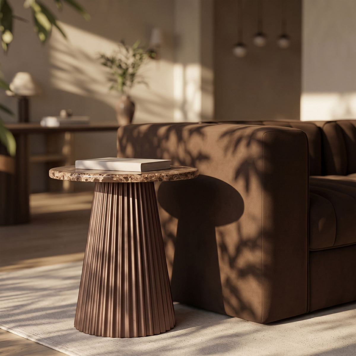 Cindra - Genuine Marble Top And Iron Base Table