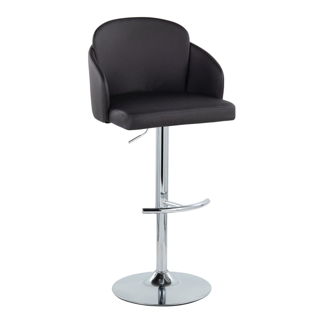 Dahlia - Contemporary Adjustable Barstool (Set of 2) - Chrome Metal Frame