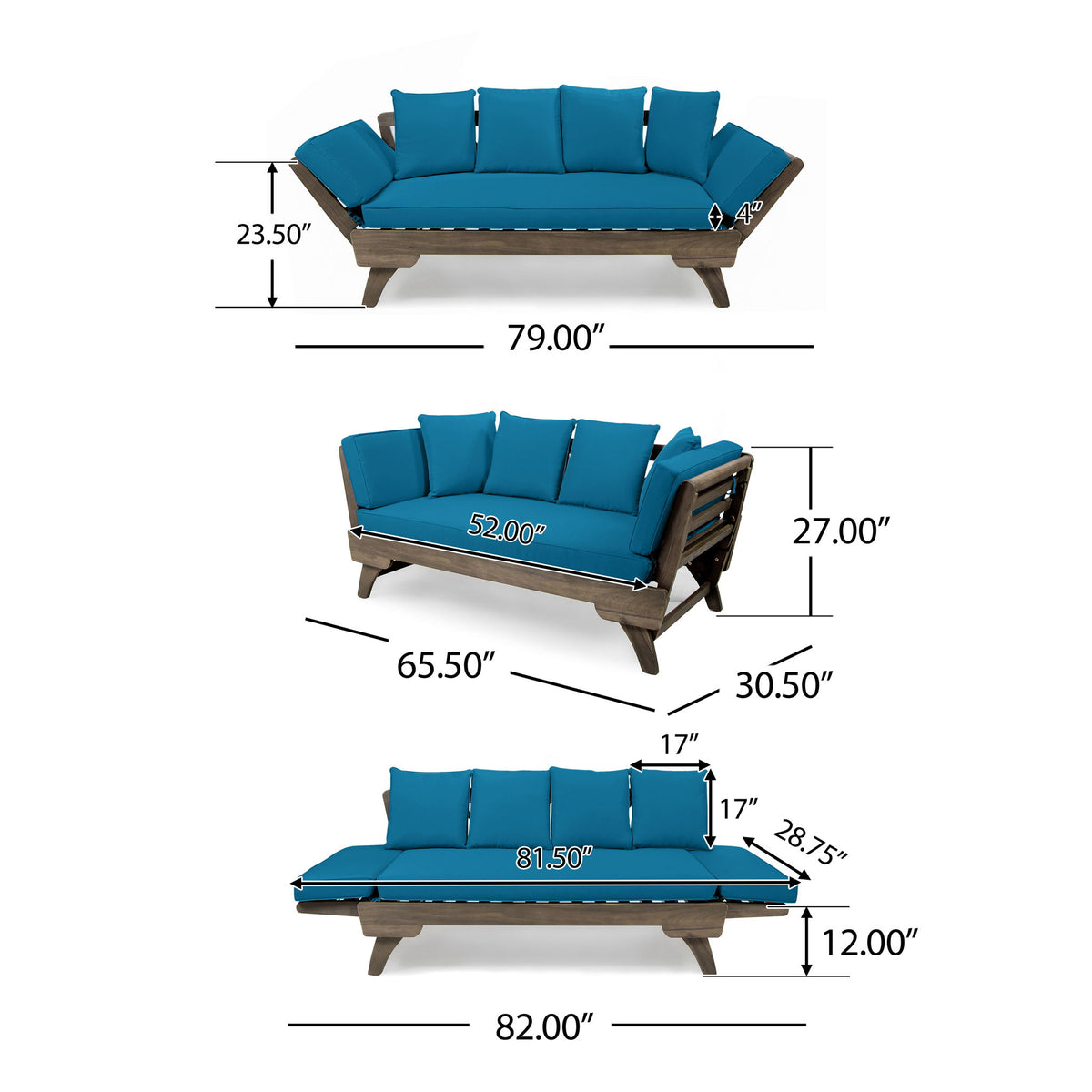 Ottavio - Convertible Sofa Daybed With Water Resistant Cushions