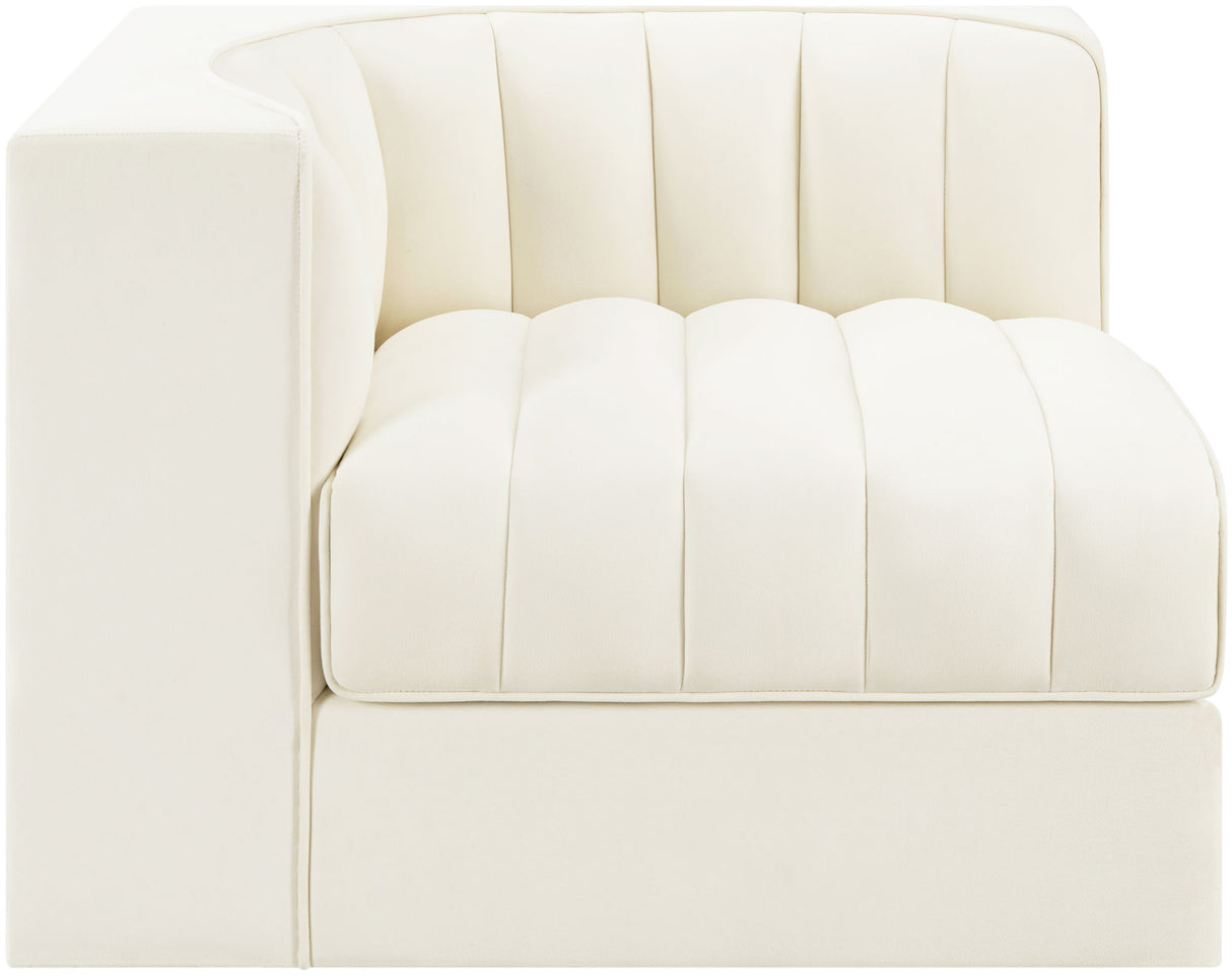 Rummi - Velvet Performance Fabric Upholstered Modular Corner Chair