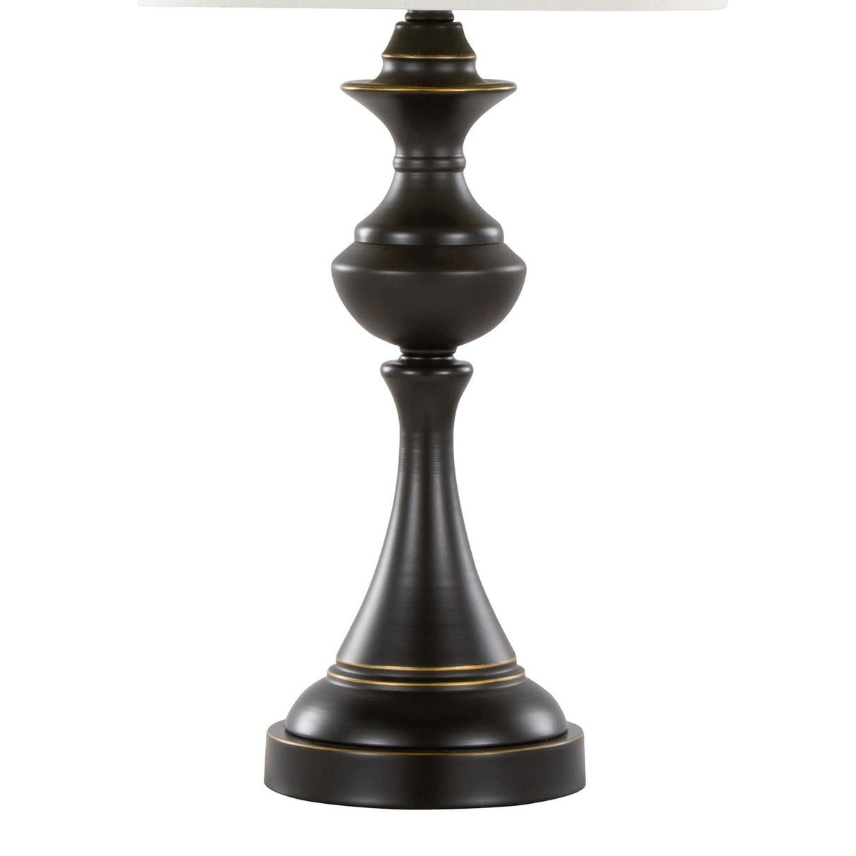 Montgomery - Contemporary Metal Table Lamp (Set of 2) - Oil Rubbed Bronze With Off-White Linen Shade From Grandview Gallery