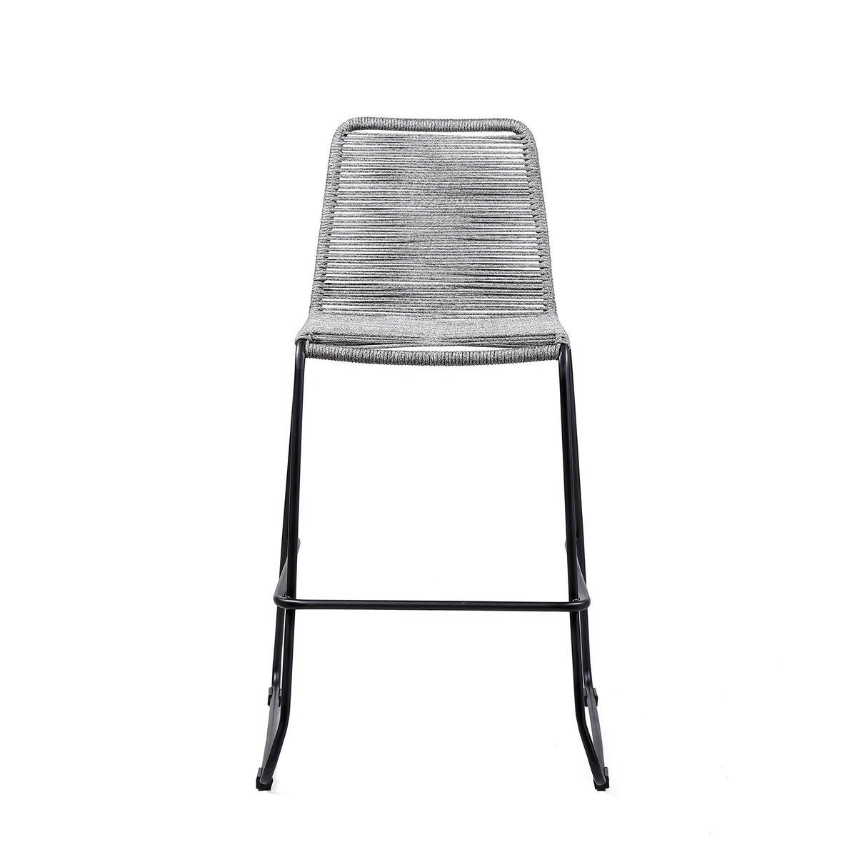 Shasta - 26" Outdoor Metal And Rope Stackable Barstool