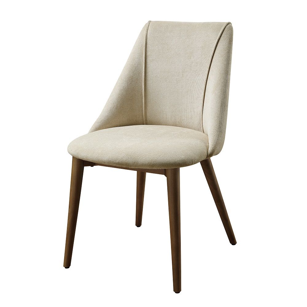 Willene - Side Chair Set of 2) - Beige Fabric & Walnut