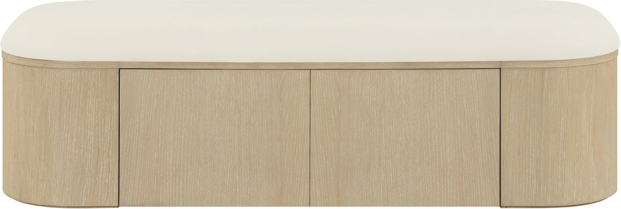 Velden - Upholstered Storage Bench With Stained Natural Base