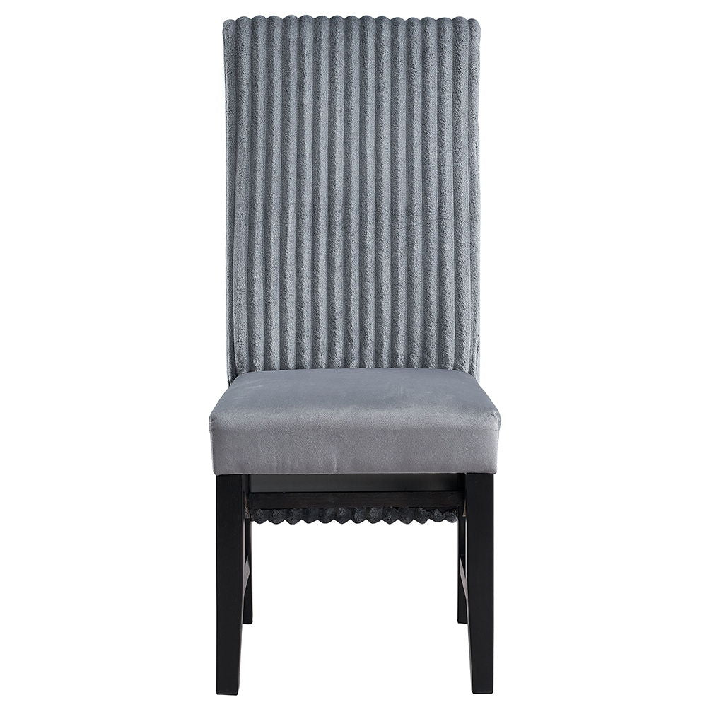 Kini - Side Chair (Set of 2) - Gray Corduroy & Black