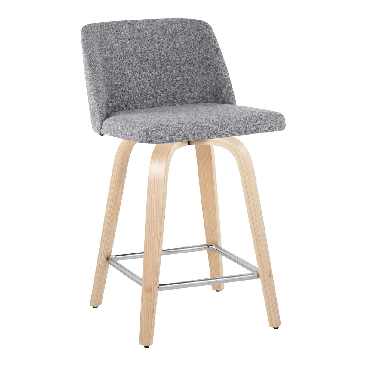 Toriano - 24" Fixed-Height Counter Stool (Set of 2) - Natuiral Square Base