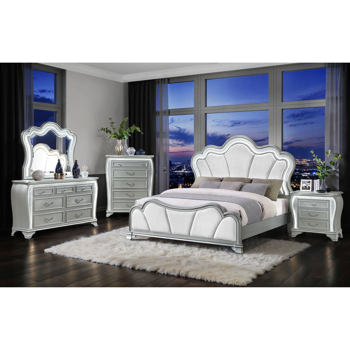 Aurelia - Chest & LED Lighting - Silver