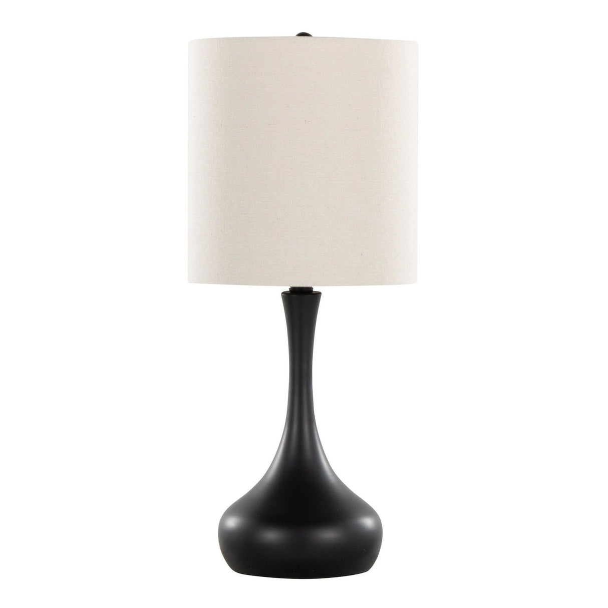Genie - 24" Metal Table Lamp (Set of 2) - Matte Black Metal With Oatmeal Linen Shade from Grandview Gallery