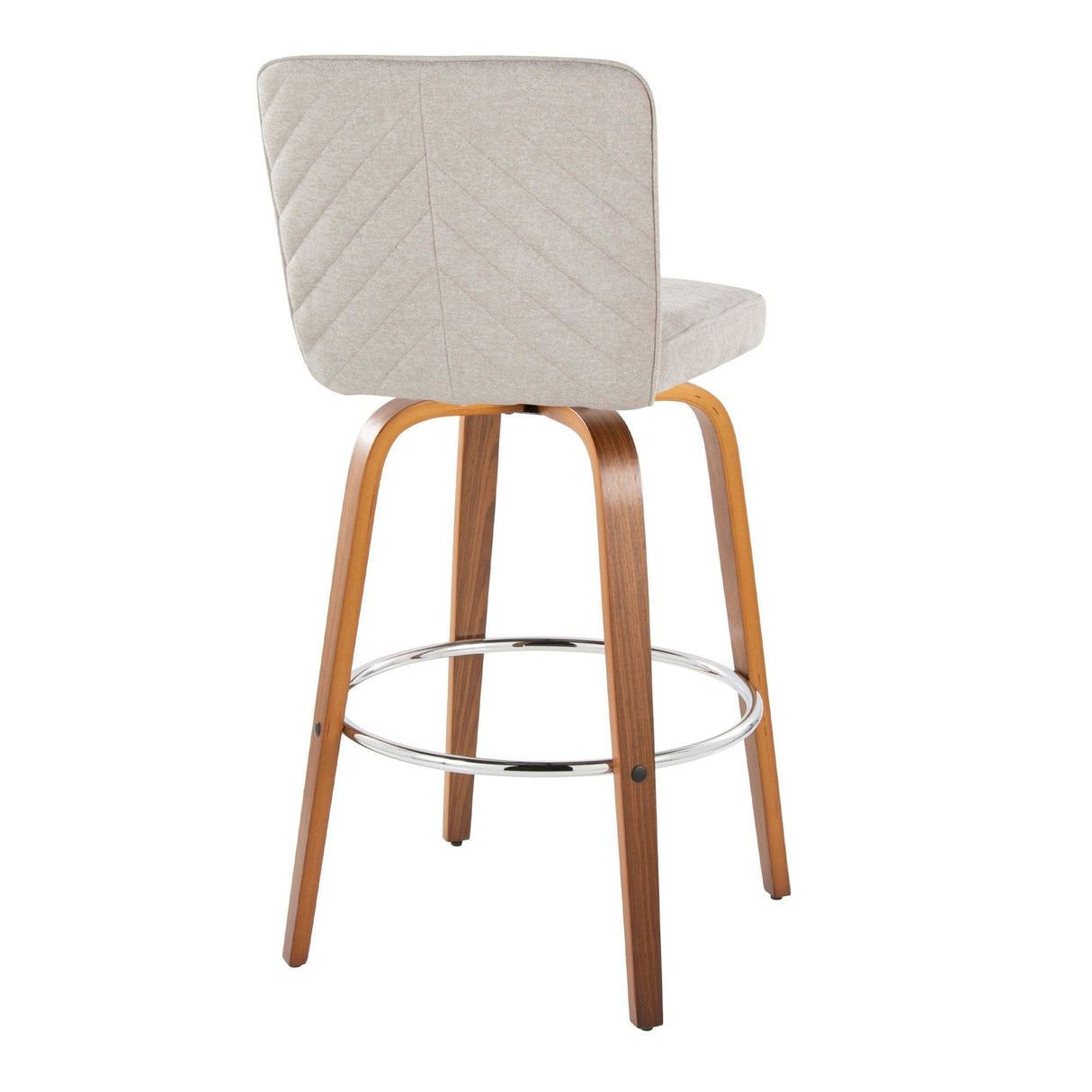 Henry - Fixed-Height XL Barstool (Set of 2) - Walnut Wood