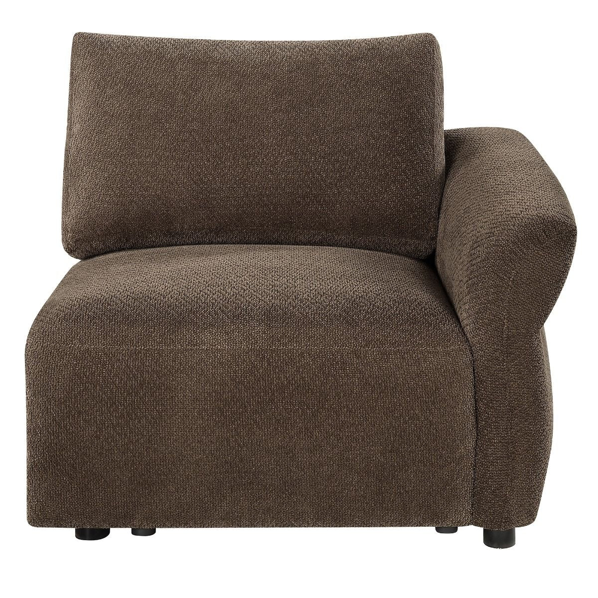 Theodore - Modular Right Facing Arm Chair - Brown Chenille