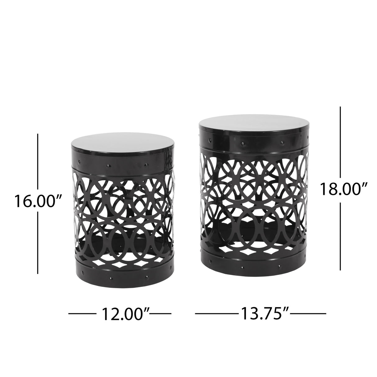 Delight - Powder Coated Iron End Table (Set of 2)