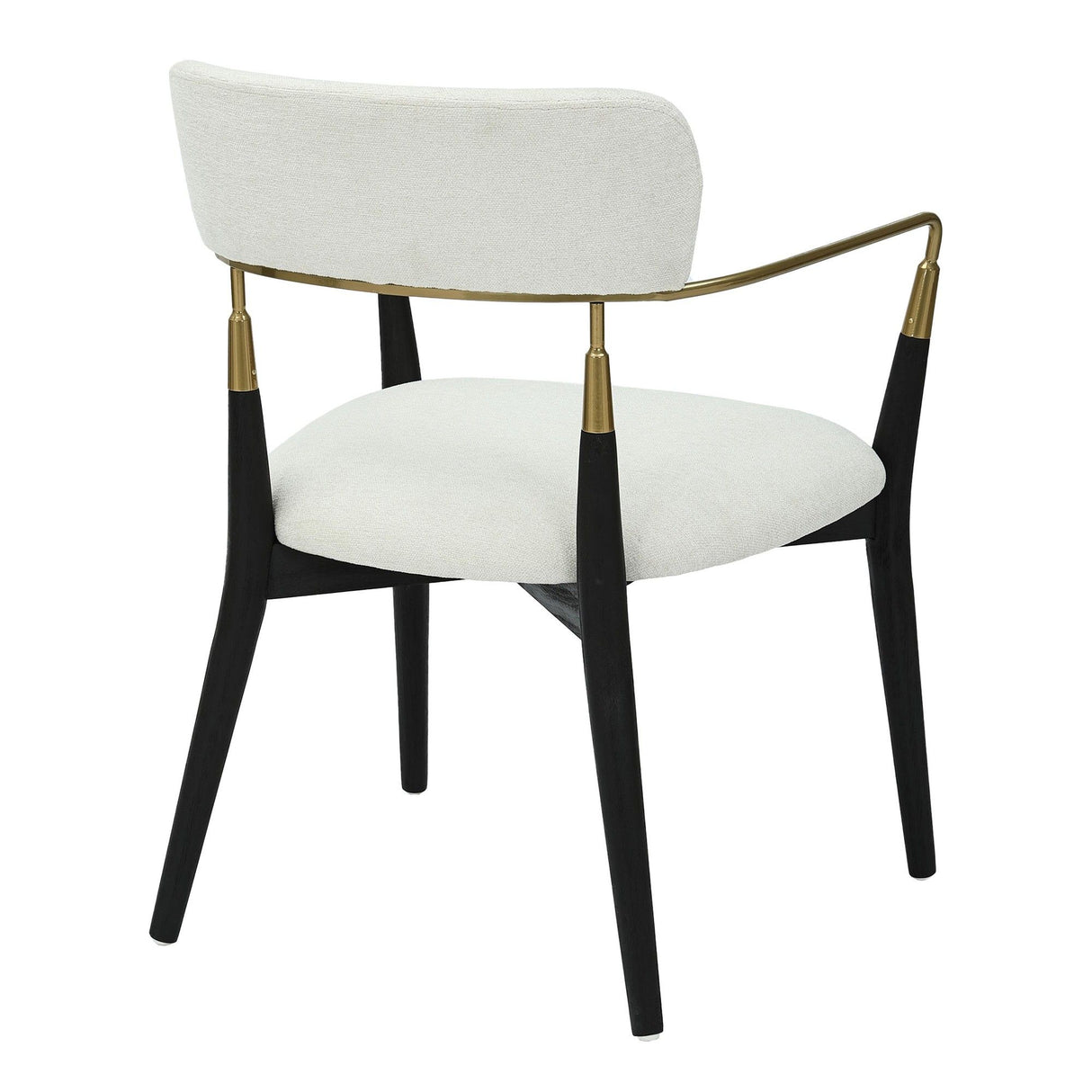 Savannah - Chair (Set of 2) - Black Wood, Gold Metal, Cream Fabric
