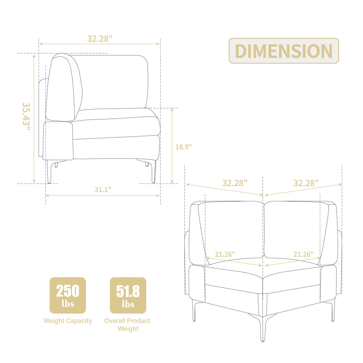 Modular Sectional Sofa Corner Seat