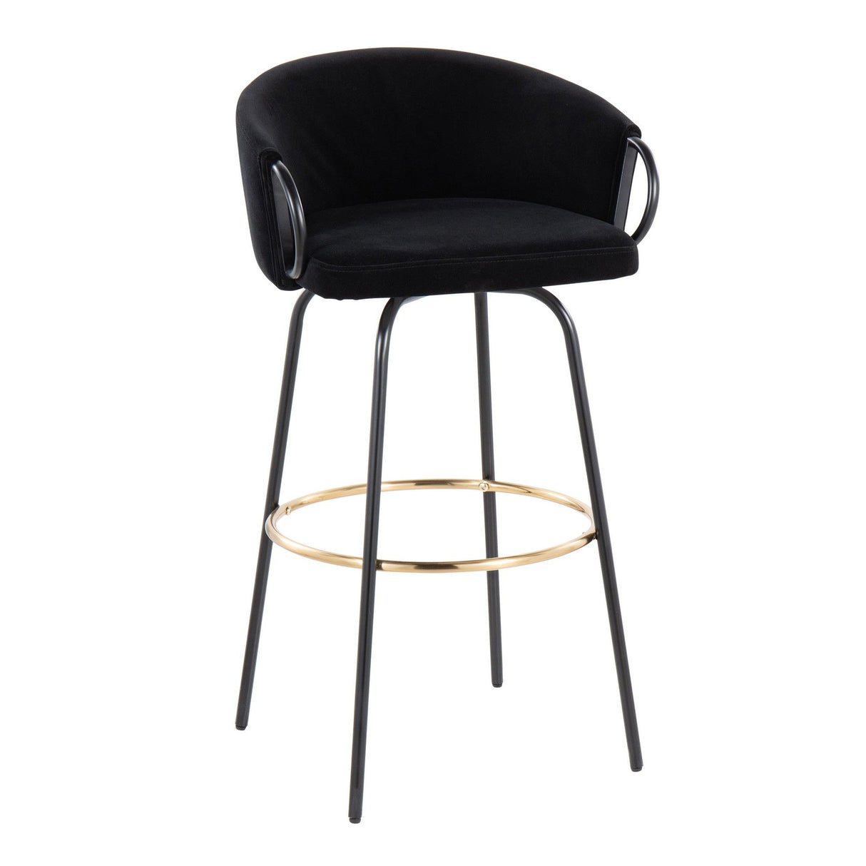 Claire - 30" Fixed-Height Barstool (Set of 2) - Black Base