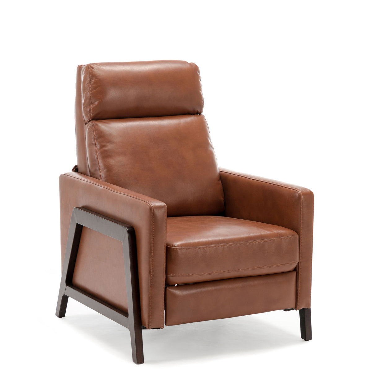 Mid Century Modern Madeline Push Back Recliner - Caramel