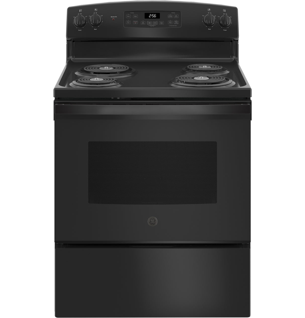 GE JB256DMBB - 30 in. 5 cu. ft. Free-Standing Self-Clean Electric Range with Coil Burners - Black