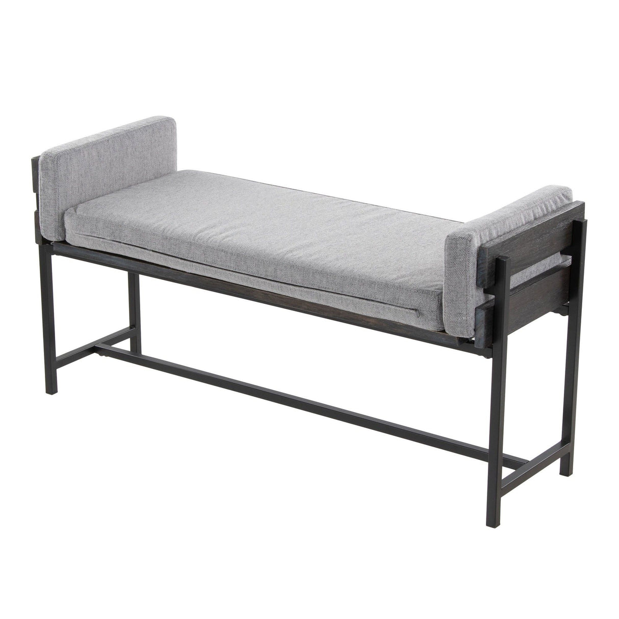 Kari - Farmhouse Bench - Gray Wood