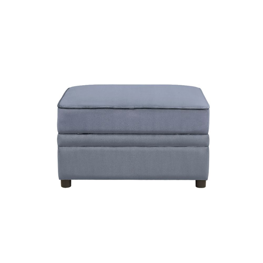 Bois II - Ottoman With Storage - Gray Velvet