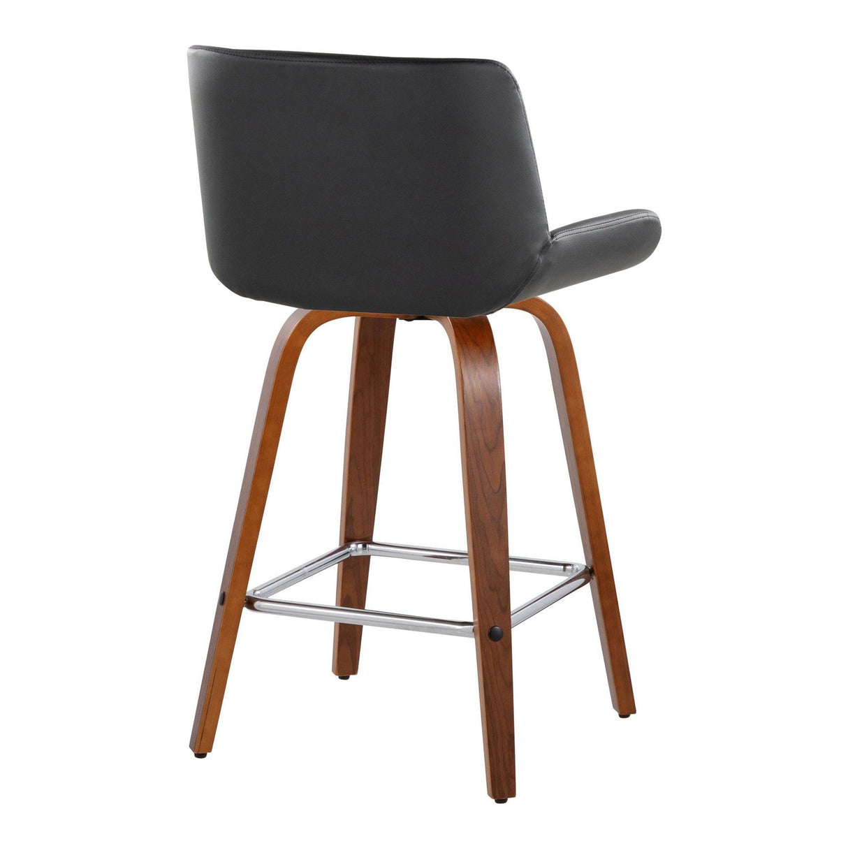 Santi - 25" Fixed-Height Counter Stool With Swivel - Walnut Wood (Set of 2)