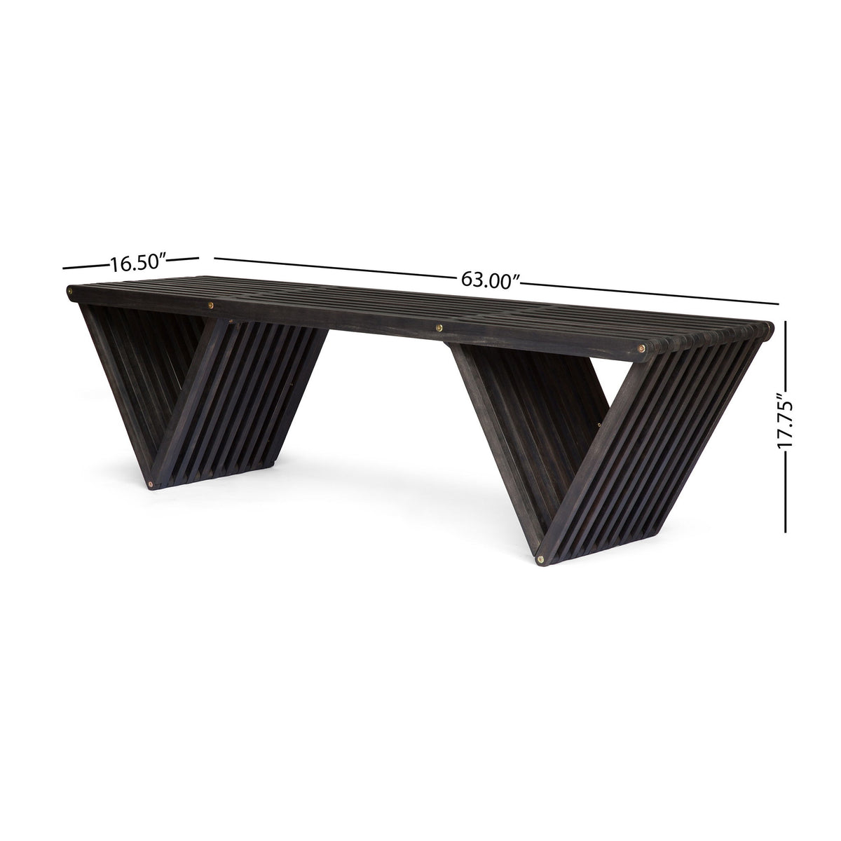 Gloaming - Outdoor Bench With Slat Design And Triangular Base