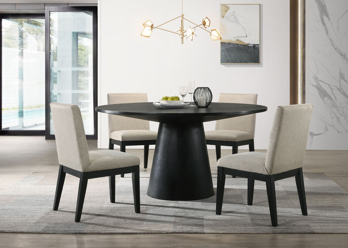 Jasper - Wide Contemporary Round Dining Table Set