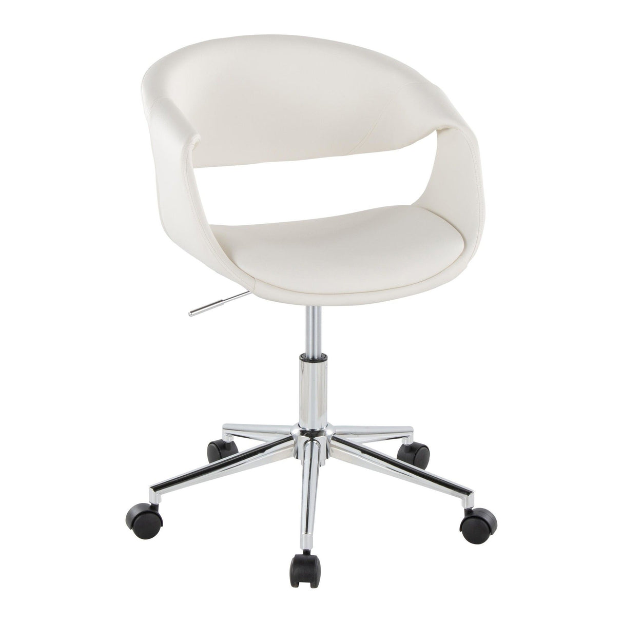 Curvo - Upholstered 5-Star Task Chair - Chrome Metal Base