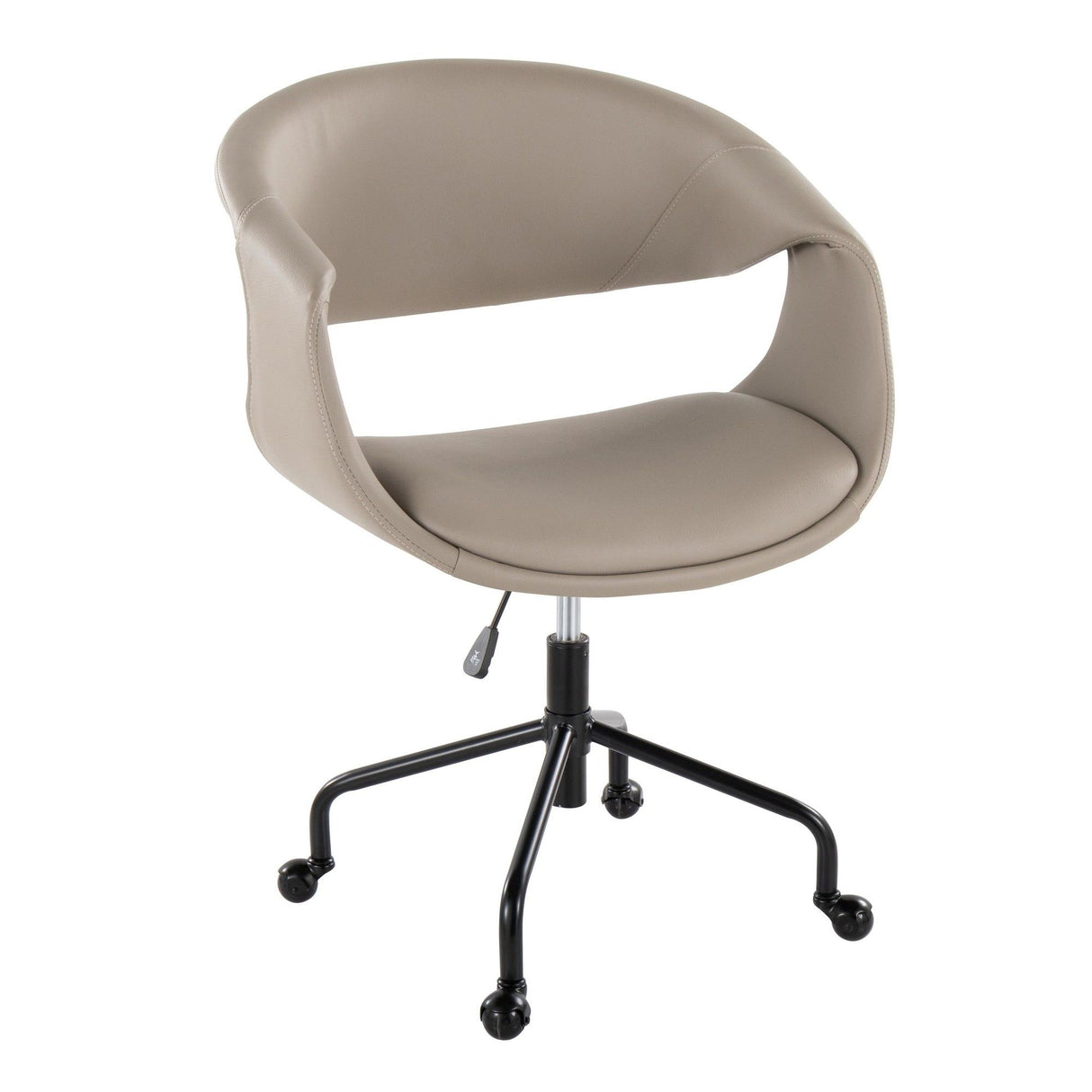 Curvo - Upholstered 4-Star Task Chair - Black Metal Base