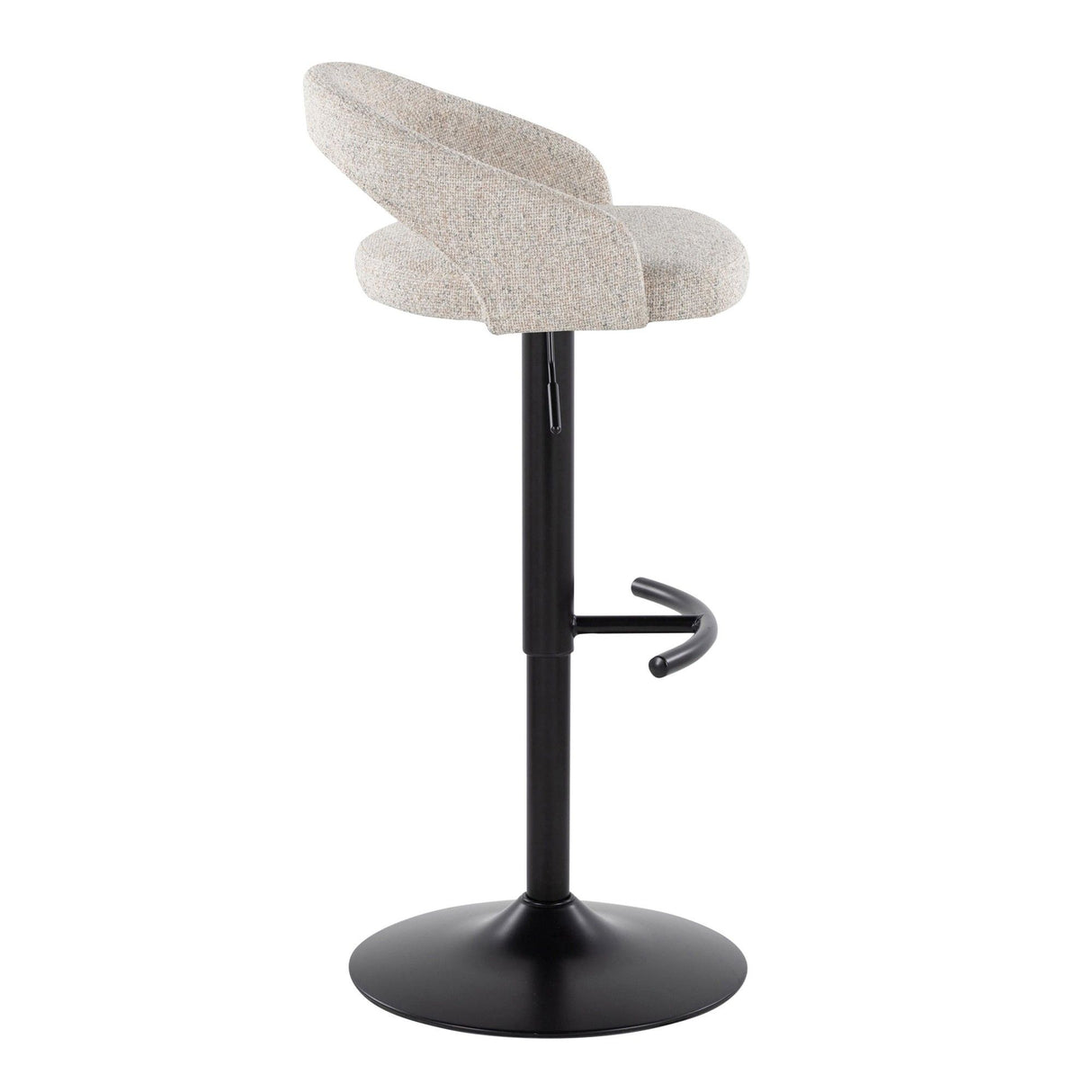 Grotto - Upholstered Adjustable Barstool - Black Metal Base