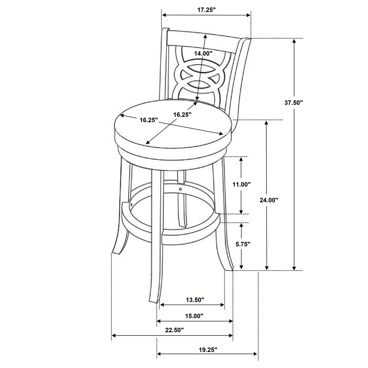 Swivel Counter Stool (Set of 2) - Black