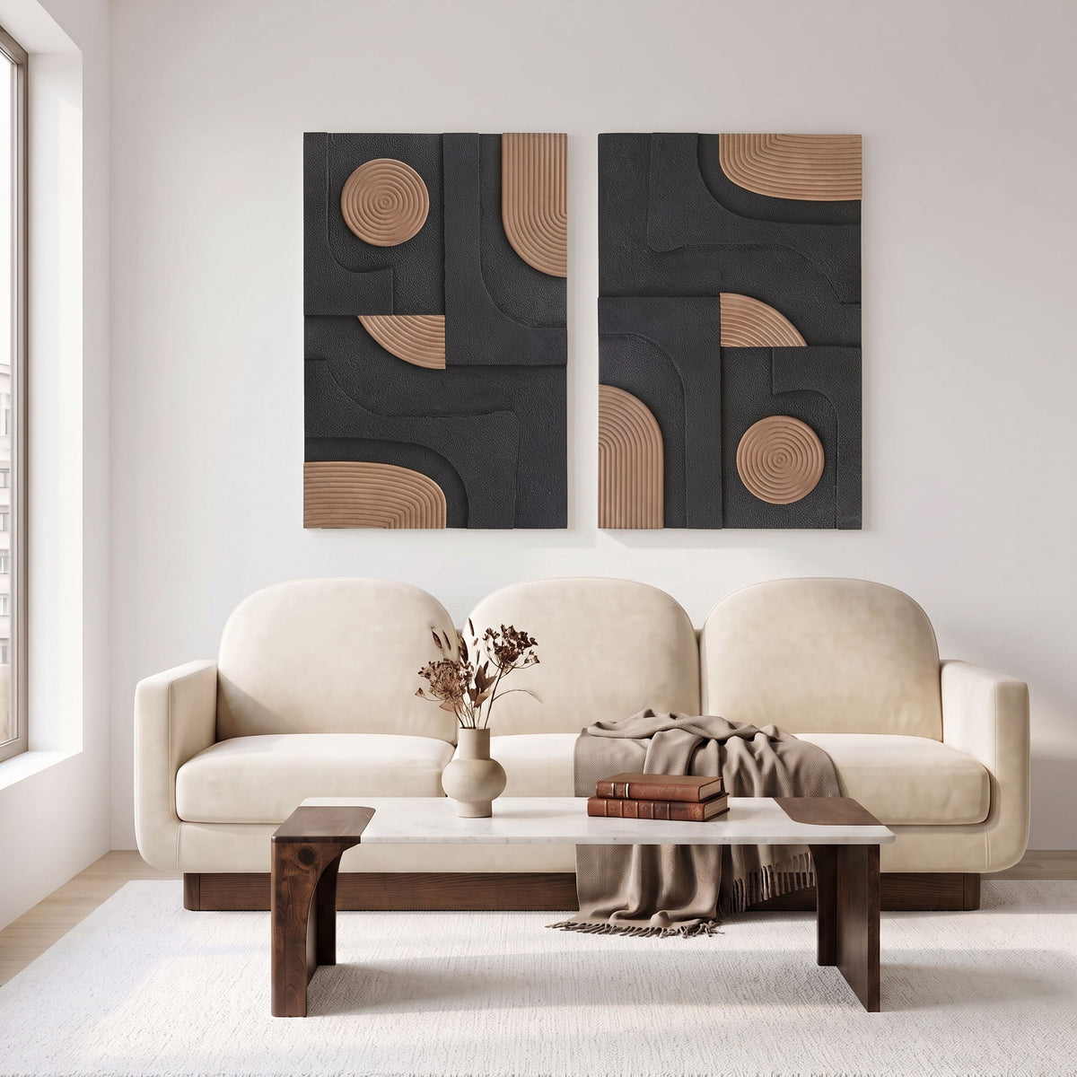 Element - Mango Wood 2 Piece Wall Art