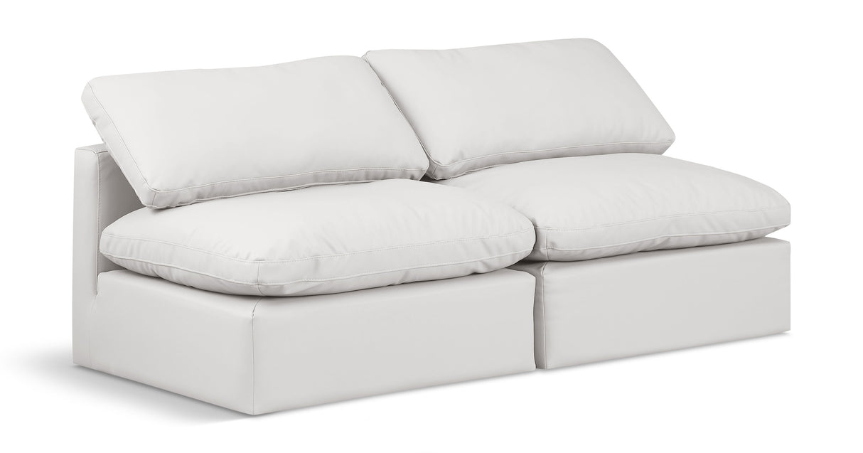 Indulge - Faux Leather 2 Seat Modular Armless Sofa